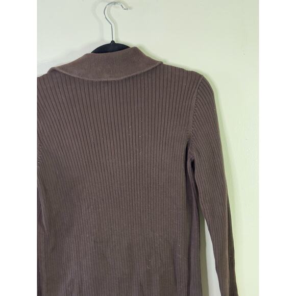 LAUREN Ralph Lauren sweater Brown Size Medium 3/4 Button Long Sleeve - Picture 4 of 15